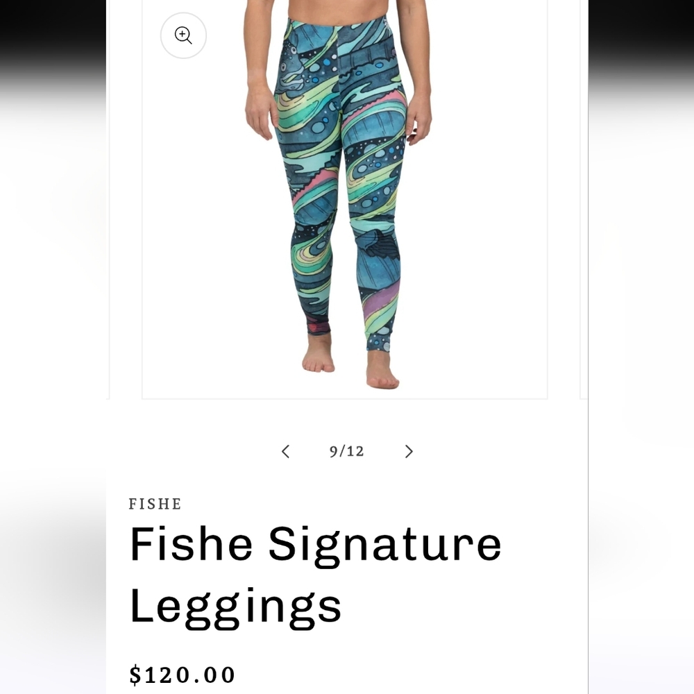 NWOT FisheWear Signature Leggings # HaliBorealis Sz XS Multicolar SPF+50
